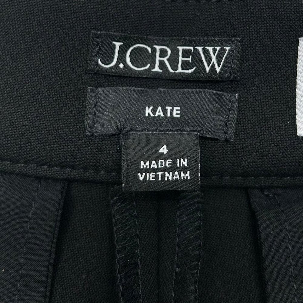 J.Crew Kate Black Trousers Womens Size 4 Carreman Premium Quality Straight Leg C - Picture 3 of 11